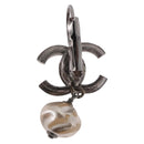 CHANEL COCO Mark Pierce Earring metal Silver CC Auth 189767A-9
