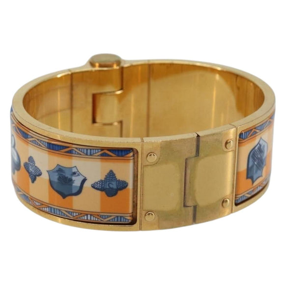 HERMES Charniere Bracelet metal Gold Tone Auth 189768M