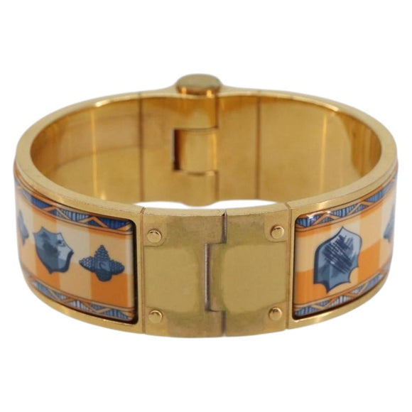 HERMES Charniere Bracelet metal Gold Tone Auth 189768M
