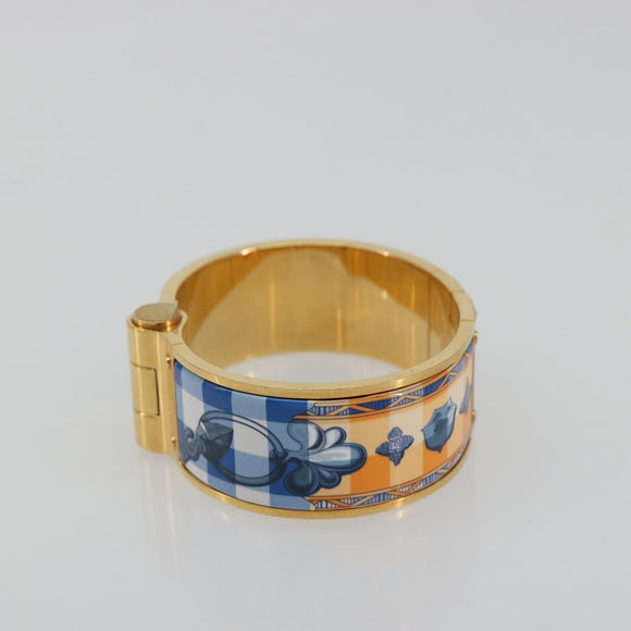 HERMES Charniere Bracelet metal Gold Tone Auth 189768M