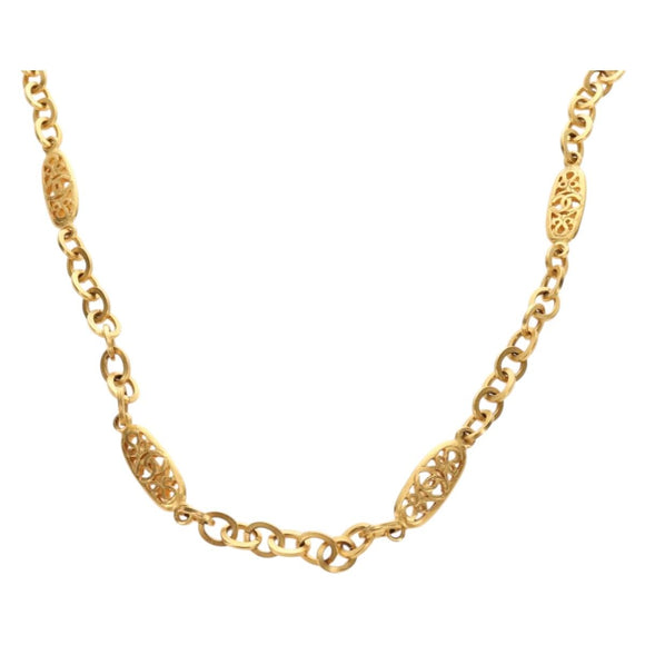 CHANEL Necklace metal Gold Tone CC Auth 189769SM