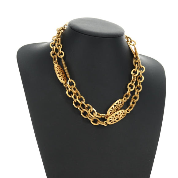 CHANEL Necklace metal Gold Tone CC Auth 189769SM