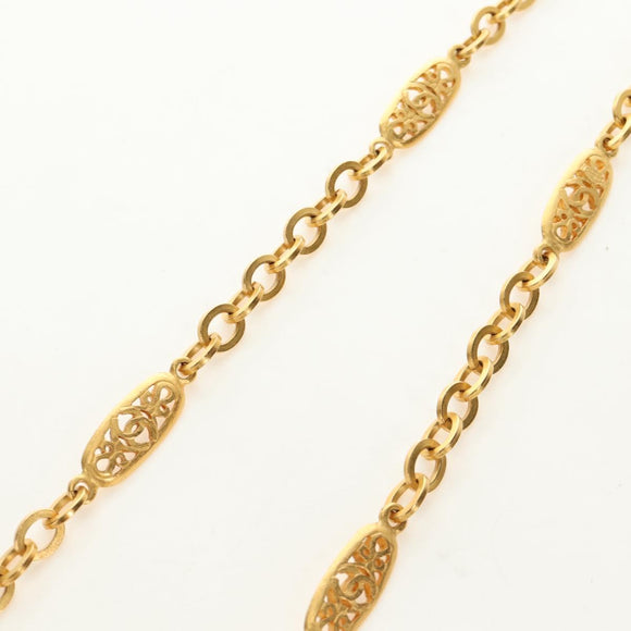 CHANEL Necklace metal Gold Tone CC Auth 189769SM
