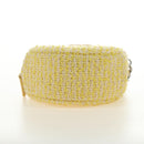 CHANEL Chain Shoulder Bag Tweed 2way Yellow Gold Silver CC Auth 189770M-5