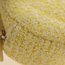 CHANEL Chain Shoulder Bag Tweed 2way Yellow Gold Silver CC Auth 189770M-15