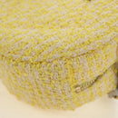 CHANEL Chain Shoulder Bag Tweed 2way Yellow Gold Silver CC Auth 189770M-16