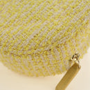 CHANEL Chain Shoulder Bag Tweed 2way Yellow Gold Silver CC Auth 189770M-18