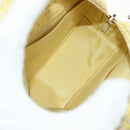 CHANEL Chain Shoulder Bag Tweed 2way Yellow Gold Silver CC Auth 189770M-10