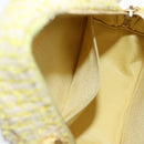 CHANEL Chain Shoulder Bag Tweed 2way Yellow Gold Silver CC Auth 189770M-24