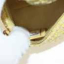 CHANEL Chain Shoulder Bag Tweed 2way Yellow Gold Silver CC Auth 189770M-23