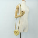 CHANEL Chain Shoulder Bag Tweed 2way Yellow Gold Silver CC Auth 189770M-25