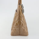 CHANEL Matelasse Reprint Tote Bag Patent leather Beige CC Auth 189771M-4