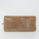 CHANEL Matelasse Reprint Tote Bag Patent leather Beige CC Auth 189771M-5