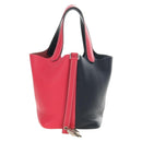 HERMES Picotan Lock PM Bag Taurillon ClemenceLeather Pink Silver Auth 189772SM-13