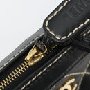 CHANEL Wild Stitch Hand Bag Leather Black Gold CC Auth 189773-10