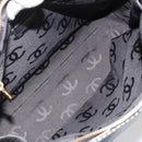 CHANEL Wild Stitch Hand Bag Leather Black Gold CC Auth 189773-11