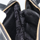CHANEL Wild Stitch Hand Bag Leather Black Gold CC Auth 189773-20