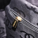 CHANEL Wild Stitch Hand Bag Leather Black Gold CC Auth 189773-22