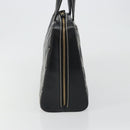 CHANEL Wild Stitch Hand Bag Leather Black Gold CC Auth 189773-4
