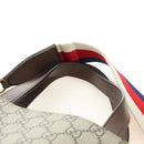GUCCI GG Supreme Sherry Line Tote Bag PVC 2way Beige Gold 450950 Auth 189774M-8