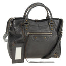 BALENCIAGA Classic Vero Hand Bag Leather Gray 235216 Auth 189775SM-1