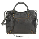 BALENCIAGA Classic Vero Hand Bag Leather Gray 235216 Auth 189775SM-13