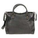 BALENCIAGA Classic Vero Hand Bag Leather Gray 235216 Auth 189775SM-2