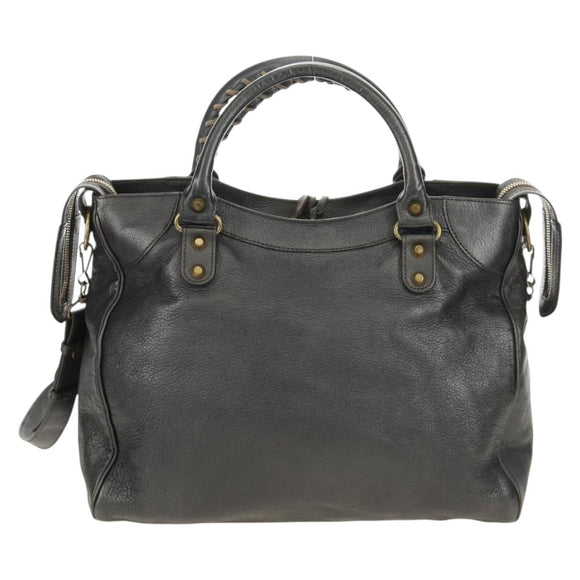 BALENCIAGA Classic Vero Hand Bag Leather Gray 235216 Auth 189775SM