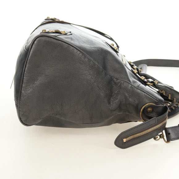 BALENCIAGA Classic Vero Hand Bag Leather Gray 235216 Auth 189775SM