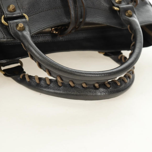 BALENCIAGA Classic Vero Hand Bag Leather Gray 235216 Auth 189775SM