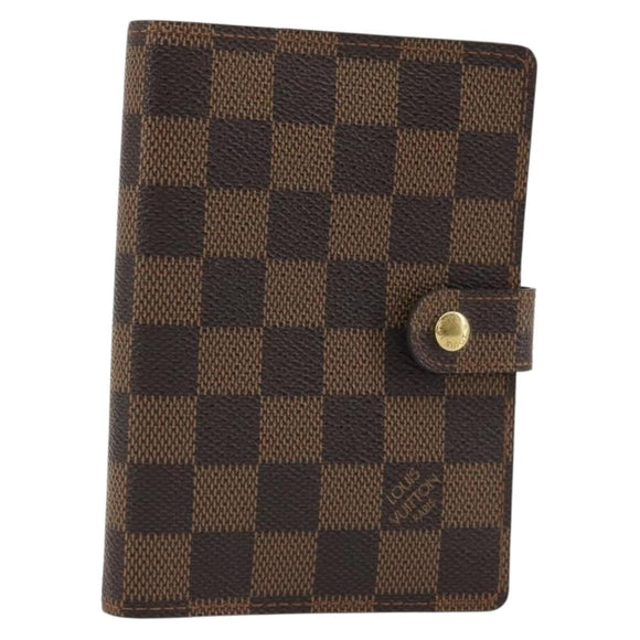 LOUIS VUITTON Damier Ebene Agenda PM Day Planner Cover R20700 LV Auth 189776