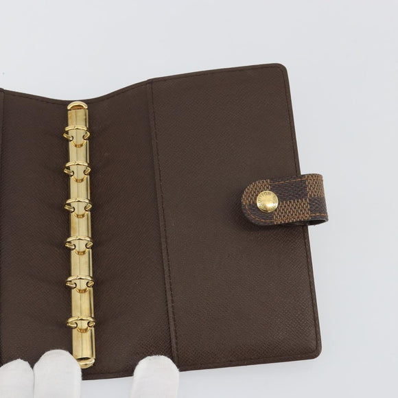 LOUIS VUITTON Damier Ebene Agenda PM Day Planner Cover R20700 LV Auth 189776