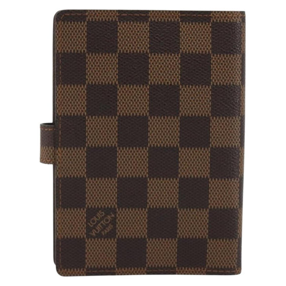 LOUIS VUITTON Damier Ebene Agenda PM Day Planner Cover R20700 LV Auth 189776
