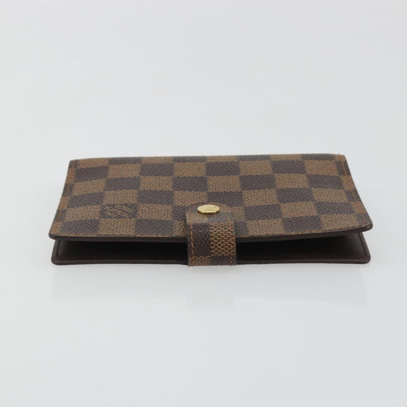 LOUIS VUITTON Damier Ebene Agenda PM Day Planner Cover R20700 LV Auth 189776
