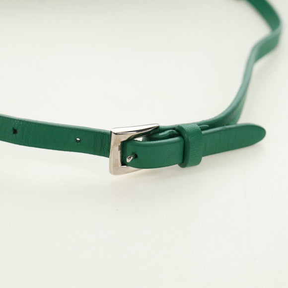 PRADA Hand Bag Leather 2way Green Silver Auth 189777SM