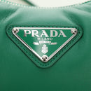 PRADA Hand Bag Leather 2way Green Silver Auth 189777SM-20