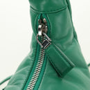 PRADA Hand Bag Leather 2way Green Silver Auth 189777SM-21
