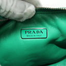 PRADA Hand Bag Leather 2way Green Silver Auth 189777SM-22