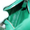 PRADA Hand Bag Leather 2way Green Silver Auth 189777SM-10