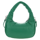 PRADA Hand Bag Leather 2way Green Silver Auth 189777SM-2