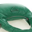 PRADA Hand Bag Leather 2way Green Silver Auth 189777SM-6