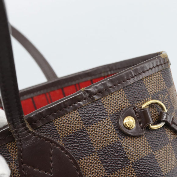 LOUIS VUITTON Damier Ebene Neverfull PM Tote Bag N51109 LV Auth 189782