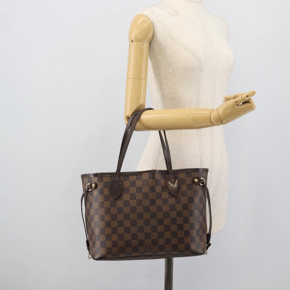 LOUIS VUITTON Damier Ebene Neverfull PM Tote Bag N51109 LV Auth 189782