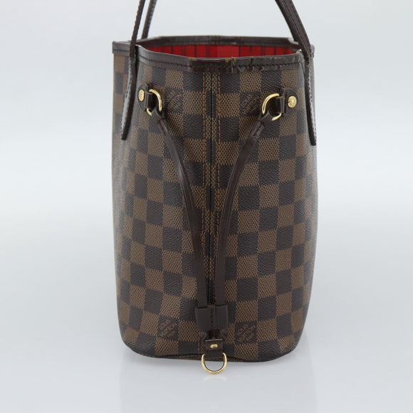 LOUIS VUITTON Damier Ebene Neverfull PM Tote Bag N51109 LV Auth 189782