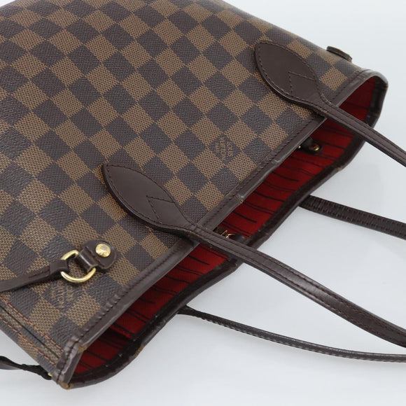 LOUIS VUITTON Damier Ebene Neverfull PM Tote Bag N51109 LV Auth 189782