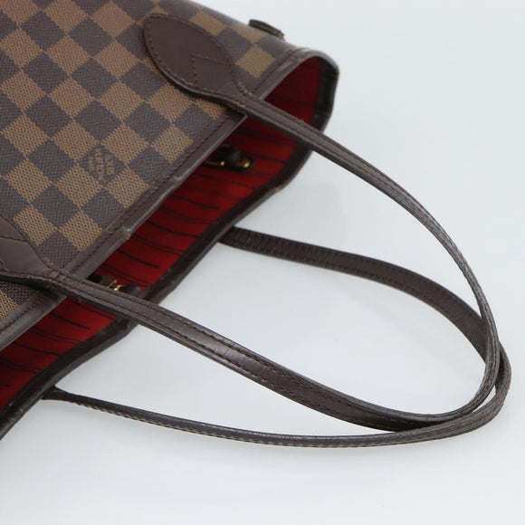 LOUIS VUITTON Damier Ebene Neverfull PM Tote Bag N51109 LV Auth 189782