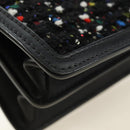 LOUIS VUITTON Daufine MINI Bag Tweed Black Silver M55491 LV Auth 189783SAM-17