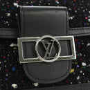 LOUIS VUITTON Daufine MINI Bag Tweed Black Silver M55491 LV Auth 189783SAM-19