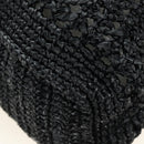 Miu Miu Tote Bag Raffia Black Silver Auth 189784SM-11