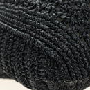 Miu Miu Tote Bag Raffia Black Silver Auth 189784SM-13